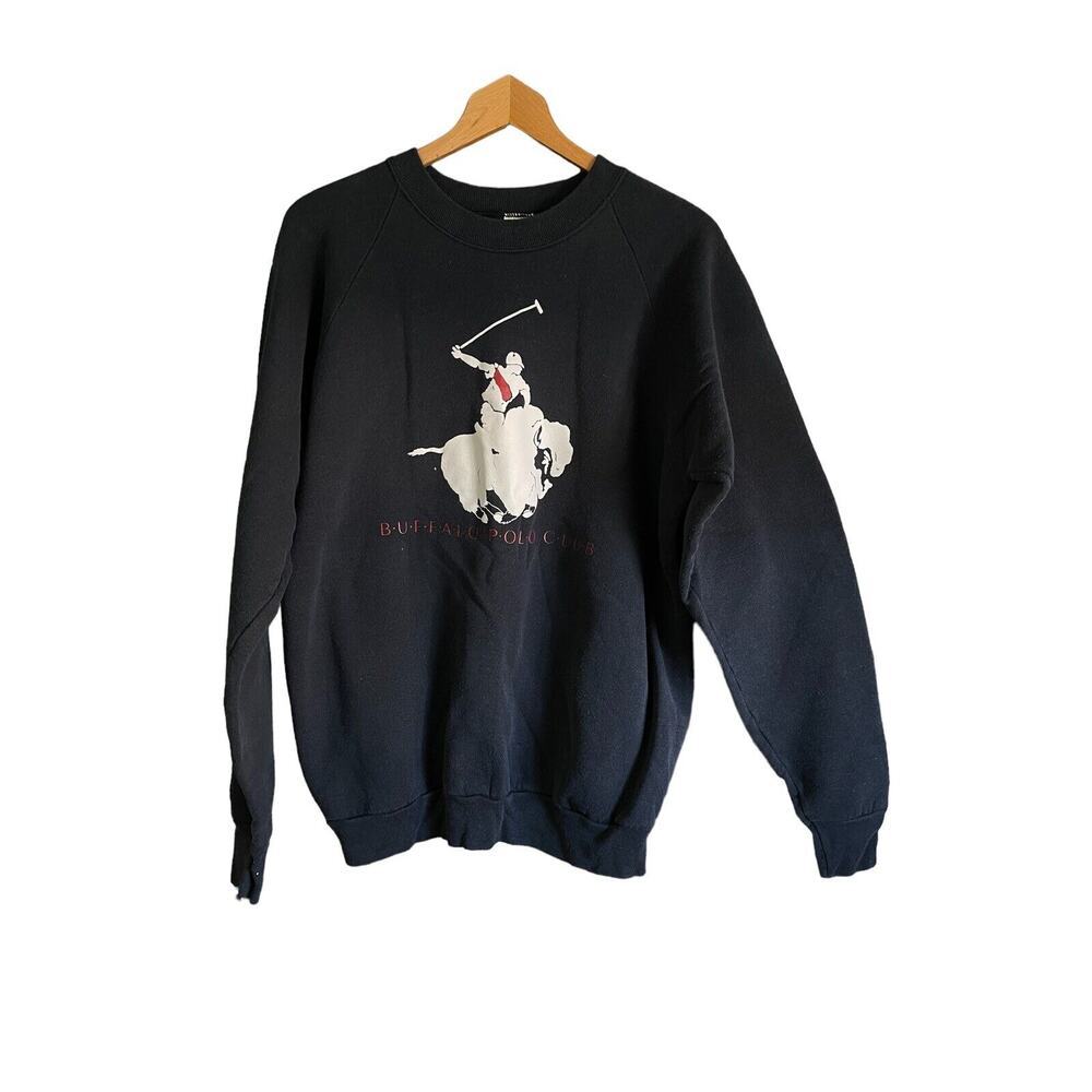 Vintage 90s Fruit Of The‎ Loom Men's XL Buffalo Polo Club USA Sweatshirt
